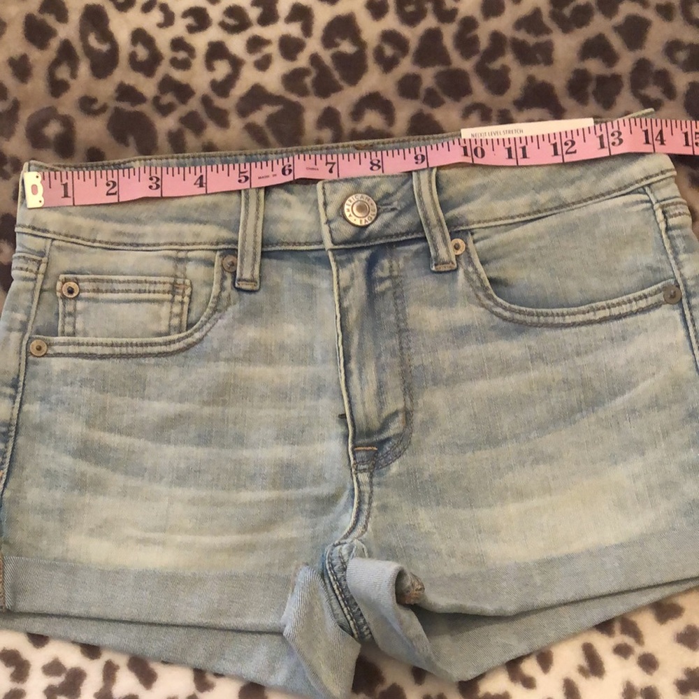 American Eagle Next Level Stretch Shortie Shorts in Blue Size 6 - Picture 16 of 17